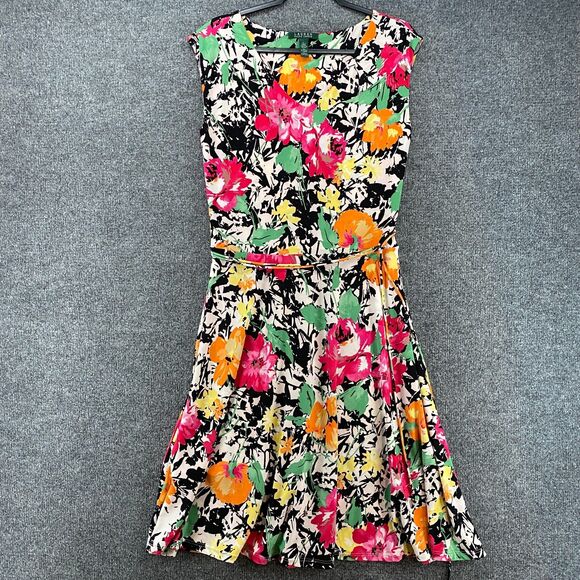 Lauren Ralph Lauren Dresses & Skirts - Lauren Ralph Lauren Dress Womens L Floral A-Line Stretch Ladies Cocktail Evening
